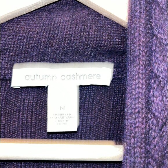 Autumn Cashmere Purple Chashmere Blend Open Front Cardigan Women’s Size M - Picture 4 of 9